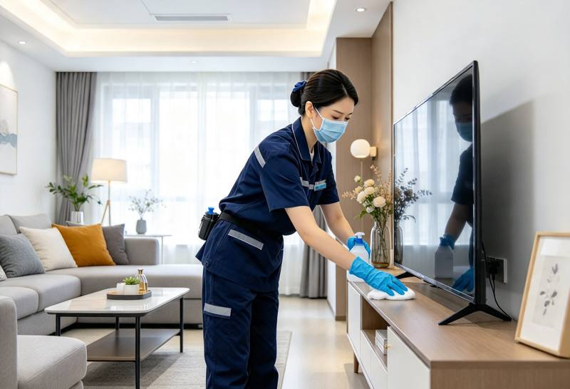Illustrative image: Living room dusting and cleaning
