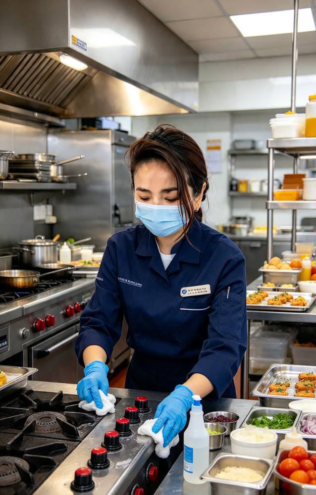 Illustrative image: Commercial kitchen stove cleaning