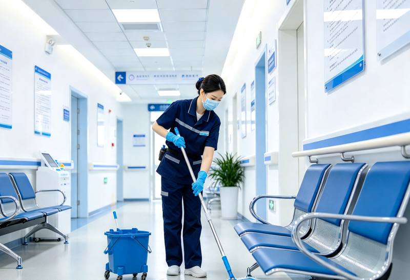Illustrative image: Hospital floor mopping